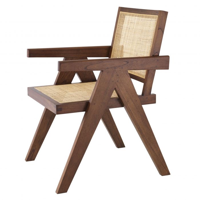 Aristide Black Dining Chair Chair with Rattan Cane Webbing