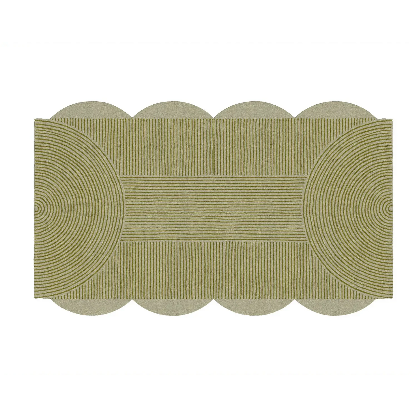 Scallop Arch Geometric Hand Tufted Wool Rug