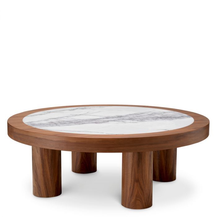 Presedio Coffee Table Walnut / Bianco Lilac Marble