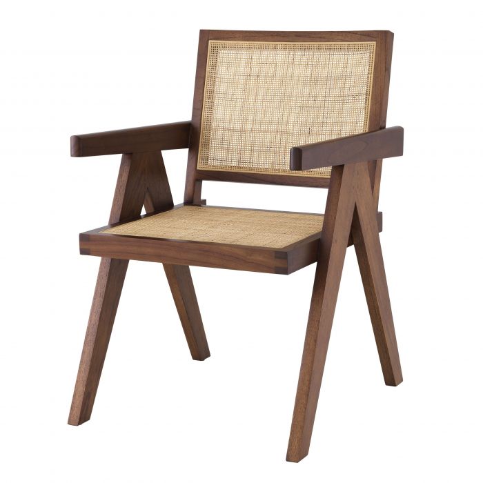 Aristide Black Dining Chair Chair with Rattan Cane Webbing