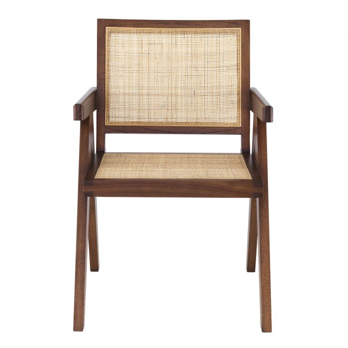 Aristide Black Dining Chair Chair with Rattan Cane Webbing