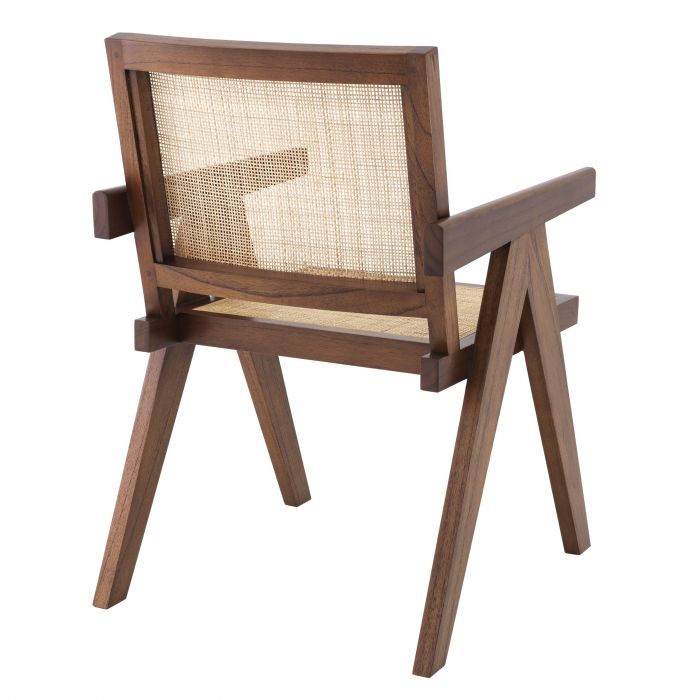 Aristide Black Dining Chair Chair with Rattan Cane Webbing