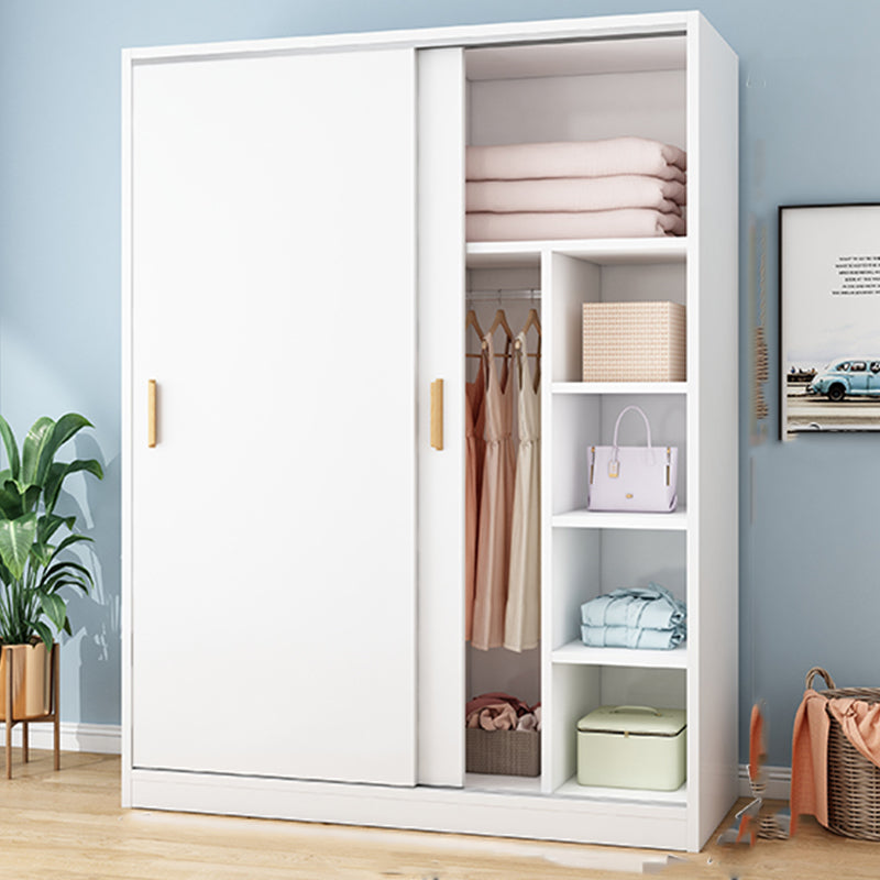 Freestanding Wood Frame Wardrobe Armoire Contemporary Multifunctional Wardrobe