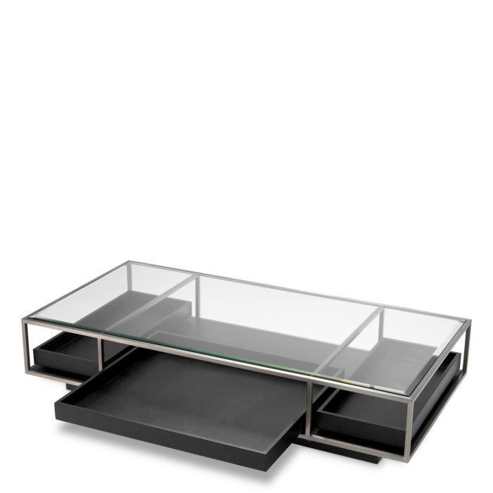 Roxton Coffee Table Stainless Steel and Black
