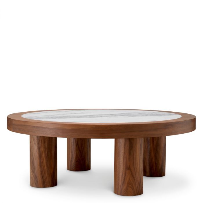 Presedio Coffee Table Walnut / Bianco Lilac Marble