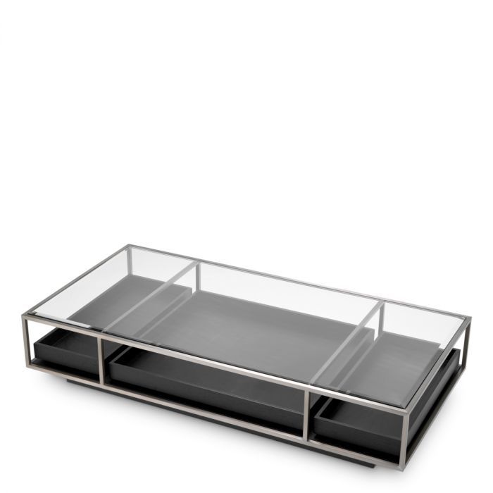 Roxton Coffee Table Stainless Steel and Black
