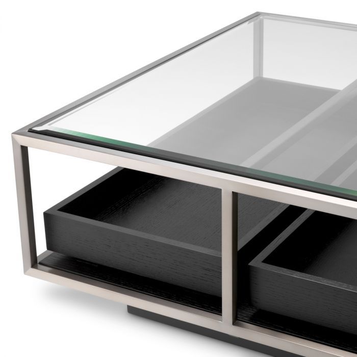 Roxton Coffee Table Stainless Steel and Black