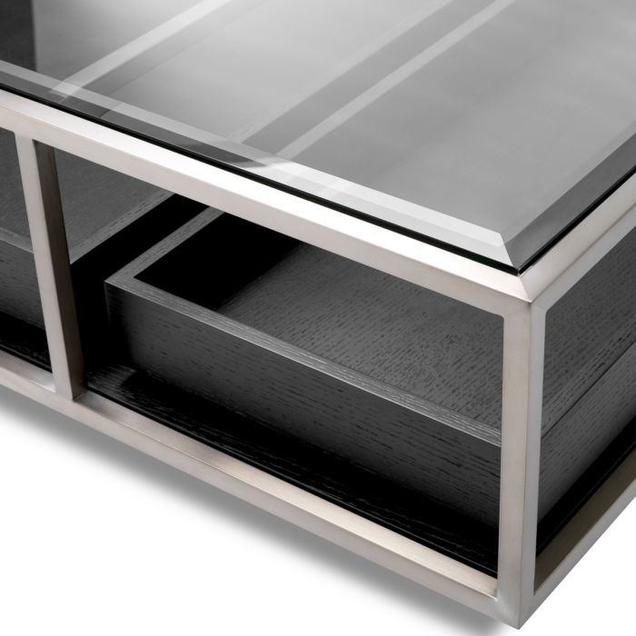 Roxton Coffee Table Stainless Steel and Black