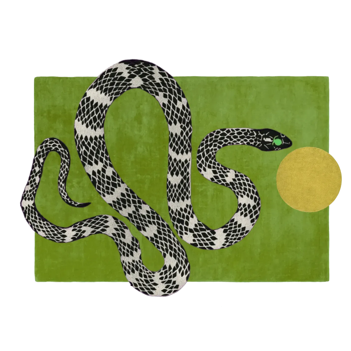 Snake and Sun Hand Tufted Wool Rug