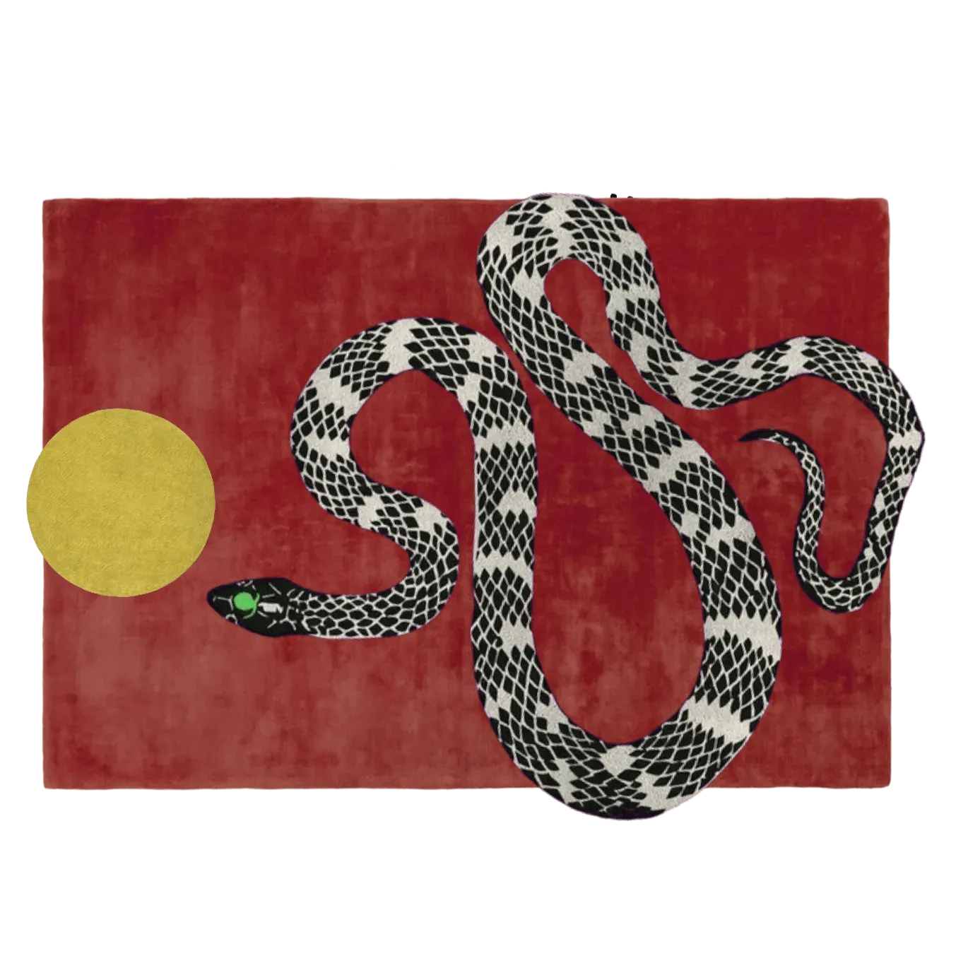 Snake and Sun Hand Tufted Wool Rug