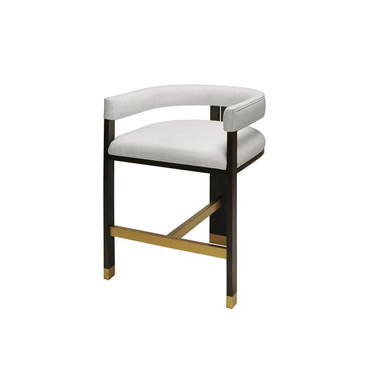 Cruise Wood & White Linen Counter Stool