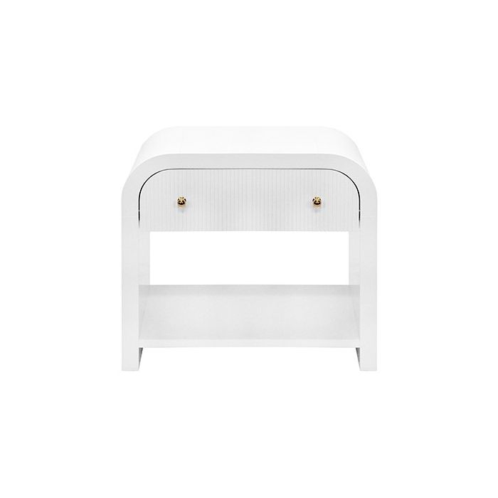 Esther White Lacquer Waterfall Side Table