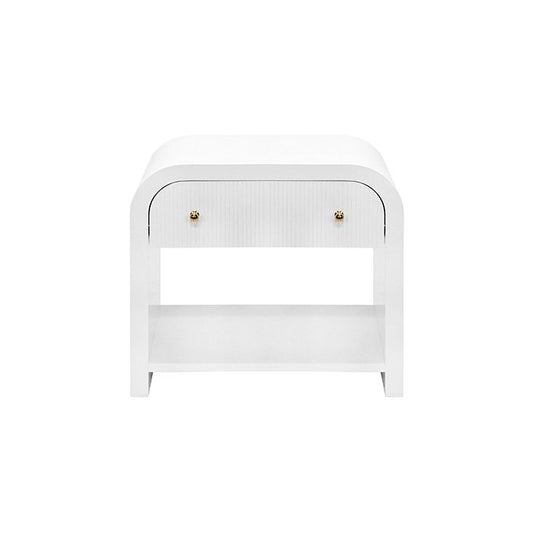 Esther White Lacquer Waterfall Side Table