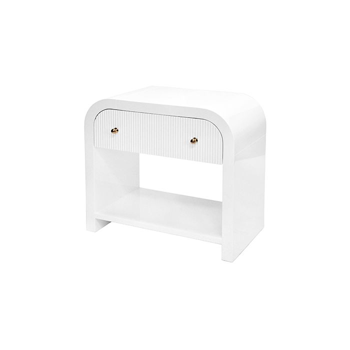 Esther White Lacquer Waterfall Side Table