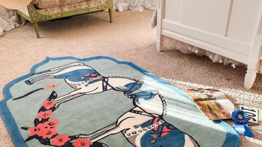 Horses of Lovers Hand Tufted Rug