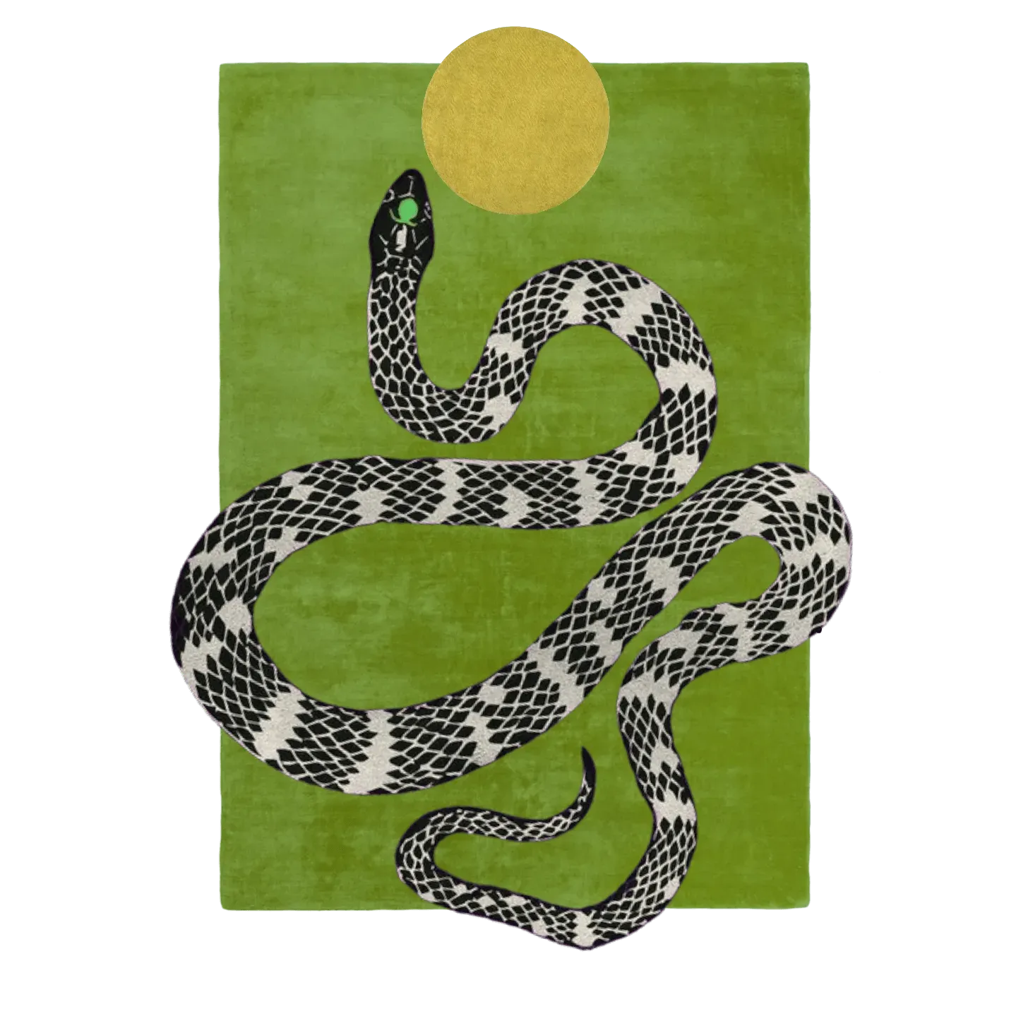 Snake and Sun Hand Tufted Wool Rug