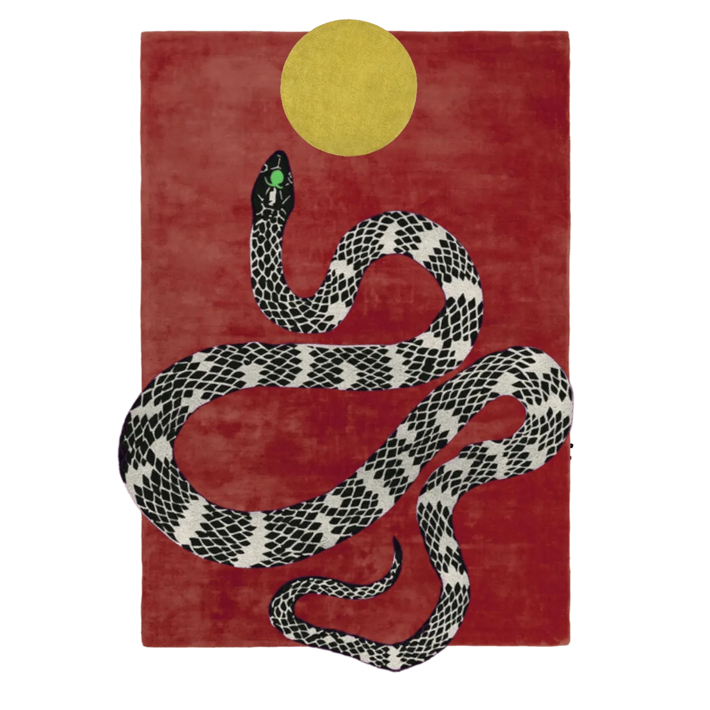 Snake and Sun Hand Tufted Wool Rug